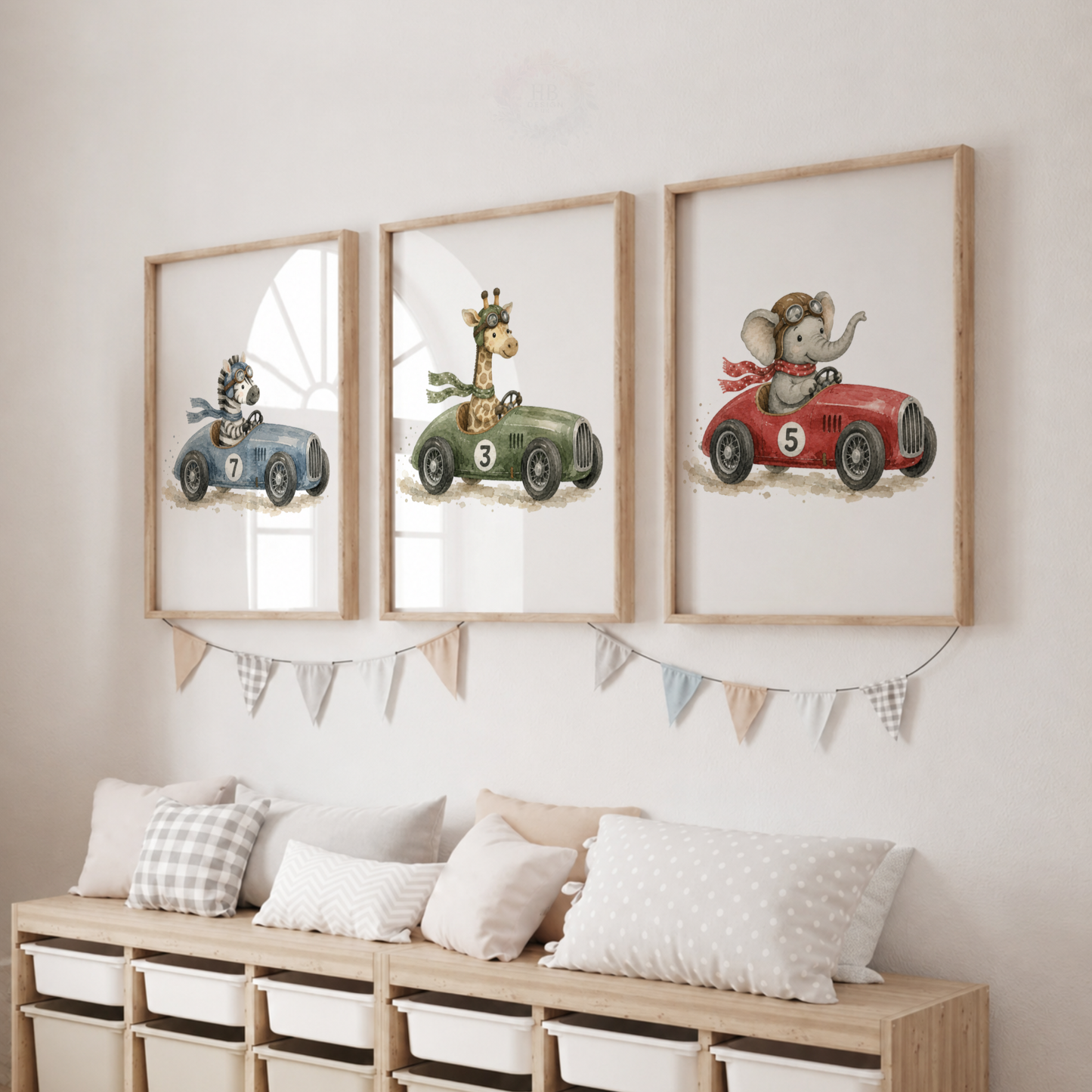 Vintage Tractor Wall Art Set – Green Red & Yellow Farm Nursery Prints (Copy)