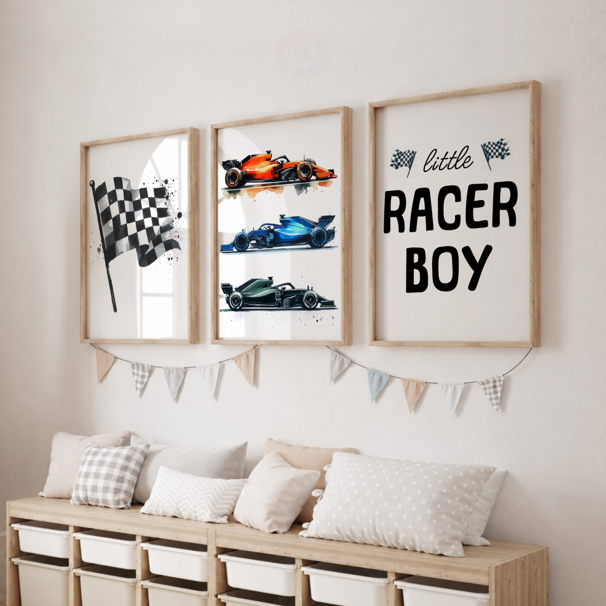 Formula Racing Car Prints Set – Little Racer Boy Wall Art