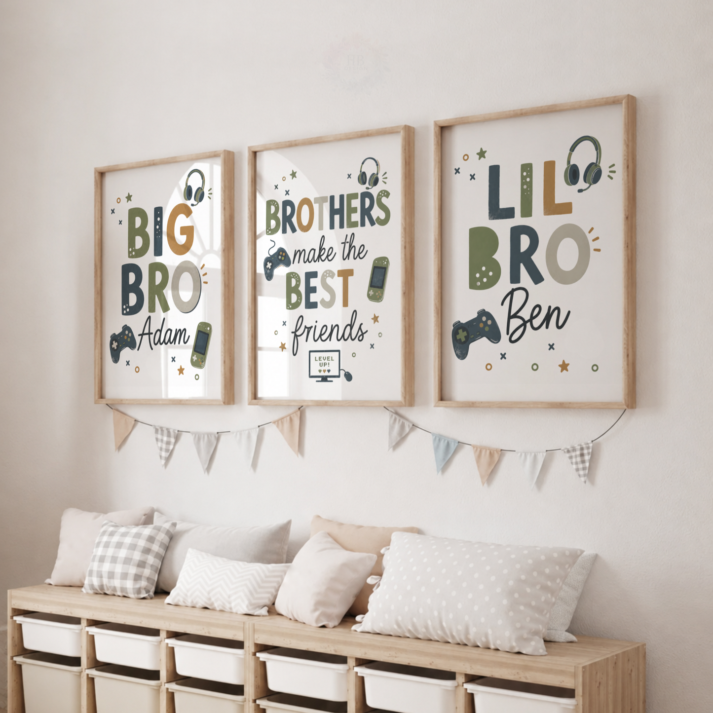 Gaming Brothers – Personalised Big Bro & Little Bro Print Set