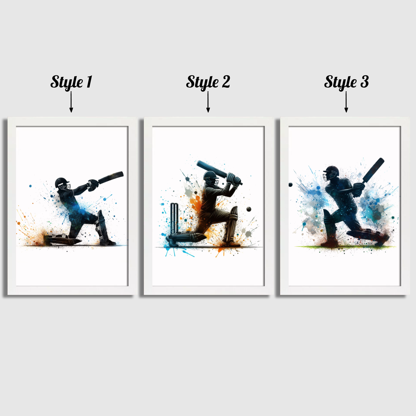 Cricket Batsmen Print Set