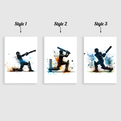 Cricket Batsmen Print Set