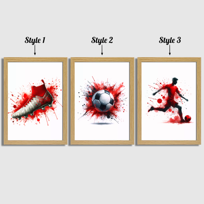 Red Football Print Set