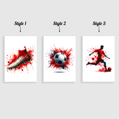 Red Football Print Set