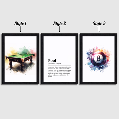 Pool Definition Print Set