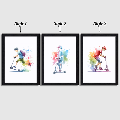 Kids Scooter Print Set