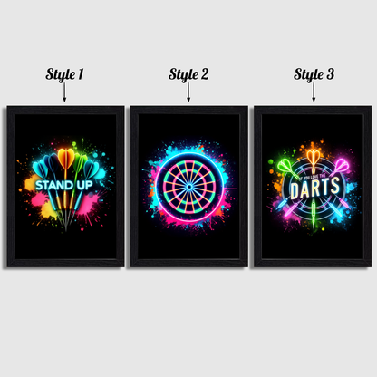 Neon Darts Print Set