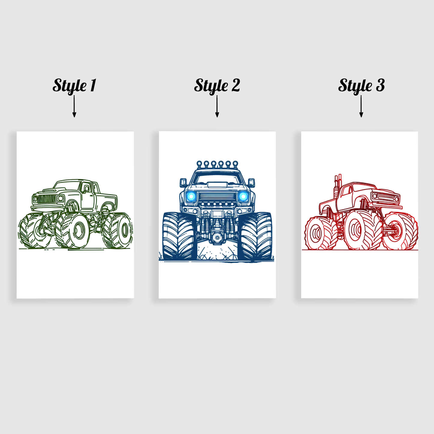 RGB Monster Truck Print Set