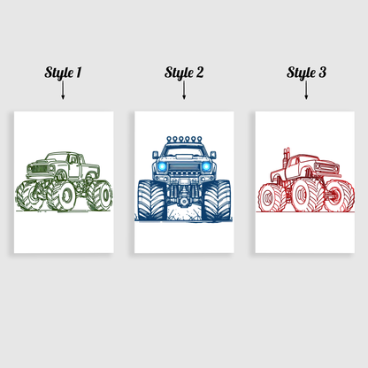 RGB Monster Truck Print Set