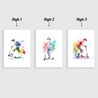 Kids Scooter Print Set