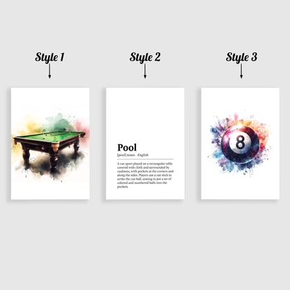 Pool Definition Print Set