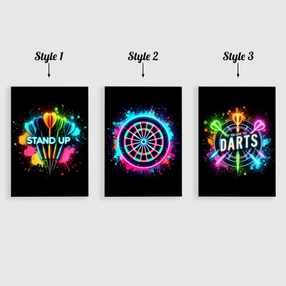 Neon Darts Print Set