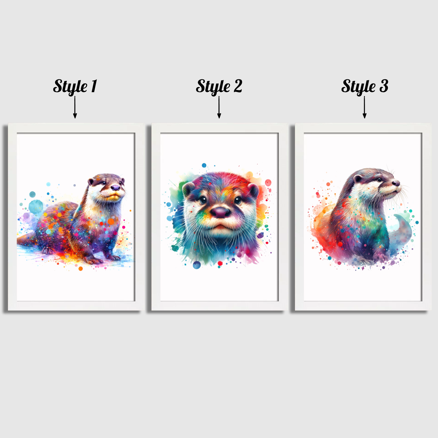 Colourful Otter Print Set