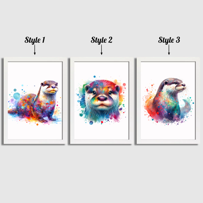 Colourful Otter Print Set