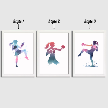 Girls Pastel Kickboxing Print Set