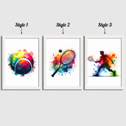 Multicoloured Tennis Print Set