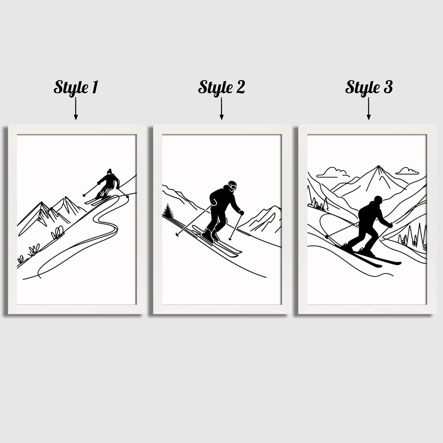 Minimal Skiing Print Set