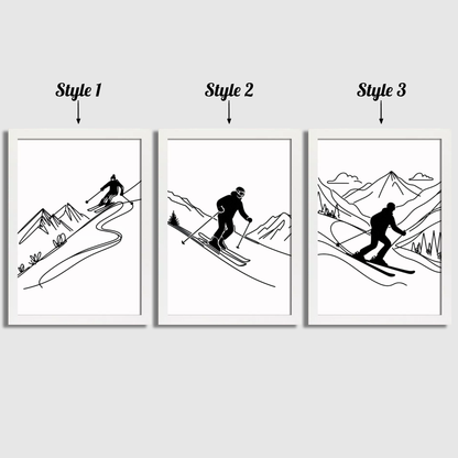 Minimal Skiing Print Set