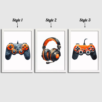 Orange Gaming Print Set