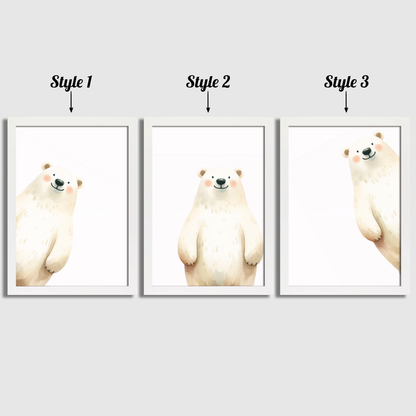 Peeking Polar Bear Print Set