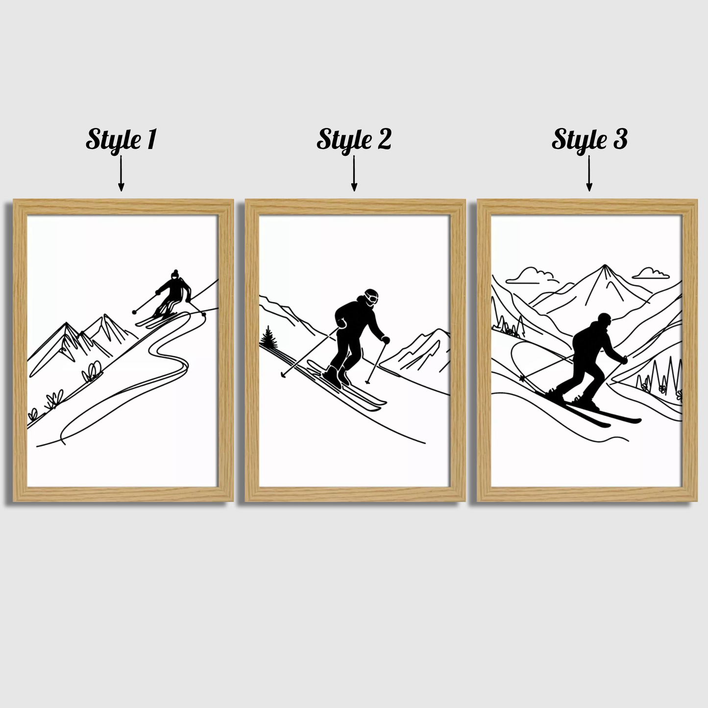 Minimal Skiing Print Set