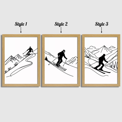 Minimal Skiing Print Set