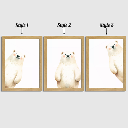 Peeking Polar Bear Print Set