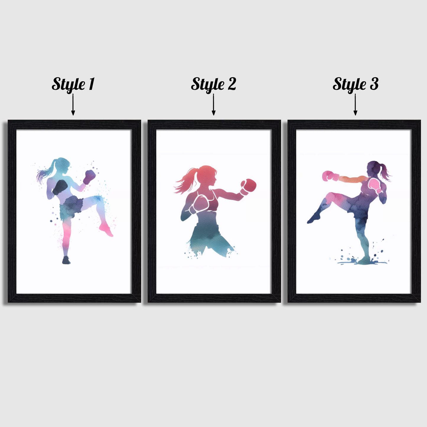 Girls Pastel Kickboxing Print Set
