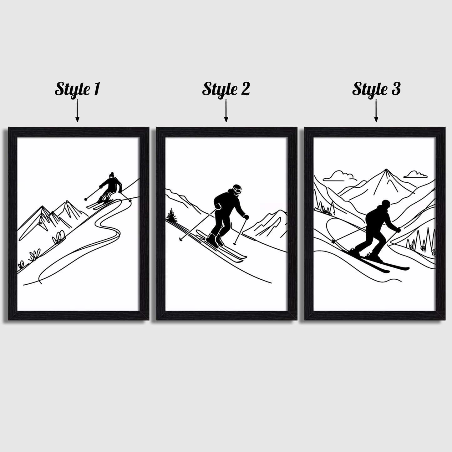 Minimal Skiing Print Set