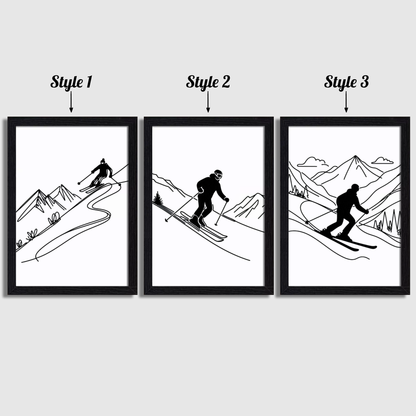 Minimal Skiing Print Set