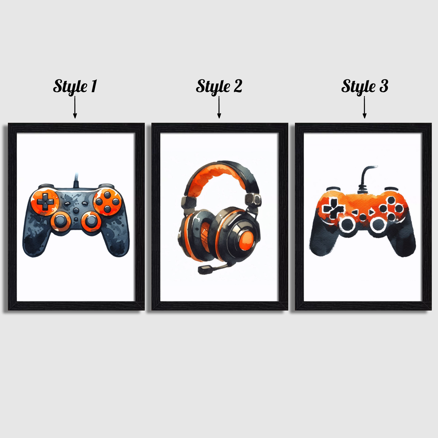 Orange Gaming Print Set