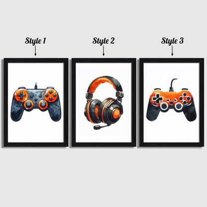Orange Gaming Print Set