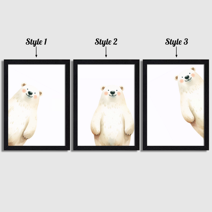 Peeking Polar Bear Print Set