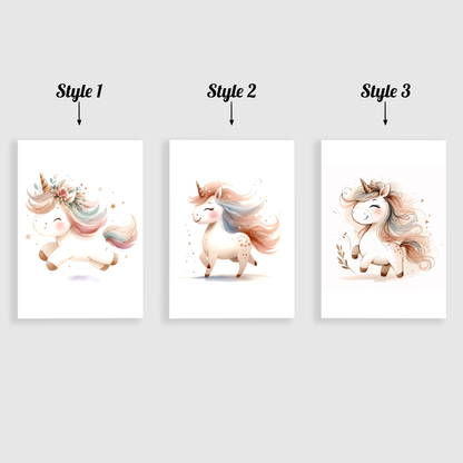 Boho Unicorn Print Set