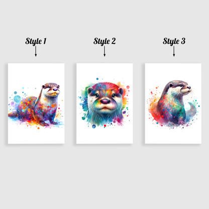 Colourful Otter Print Set