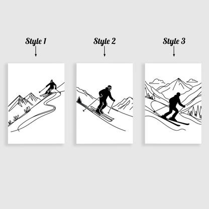 Minimal Skiing Print Set