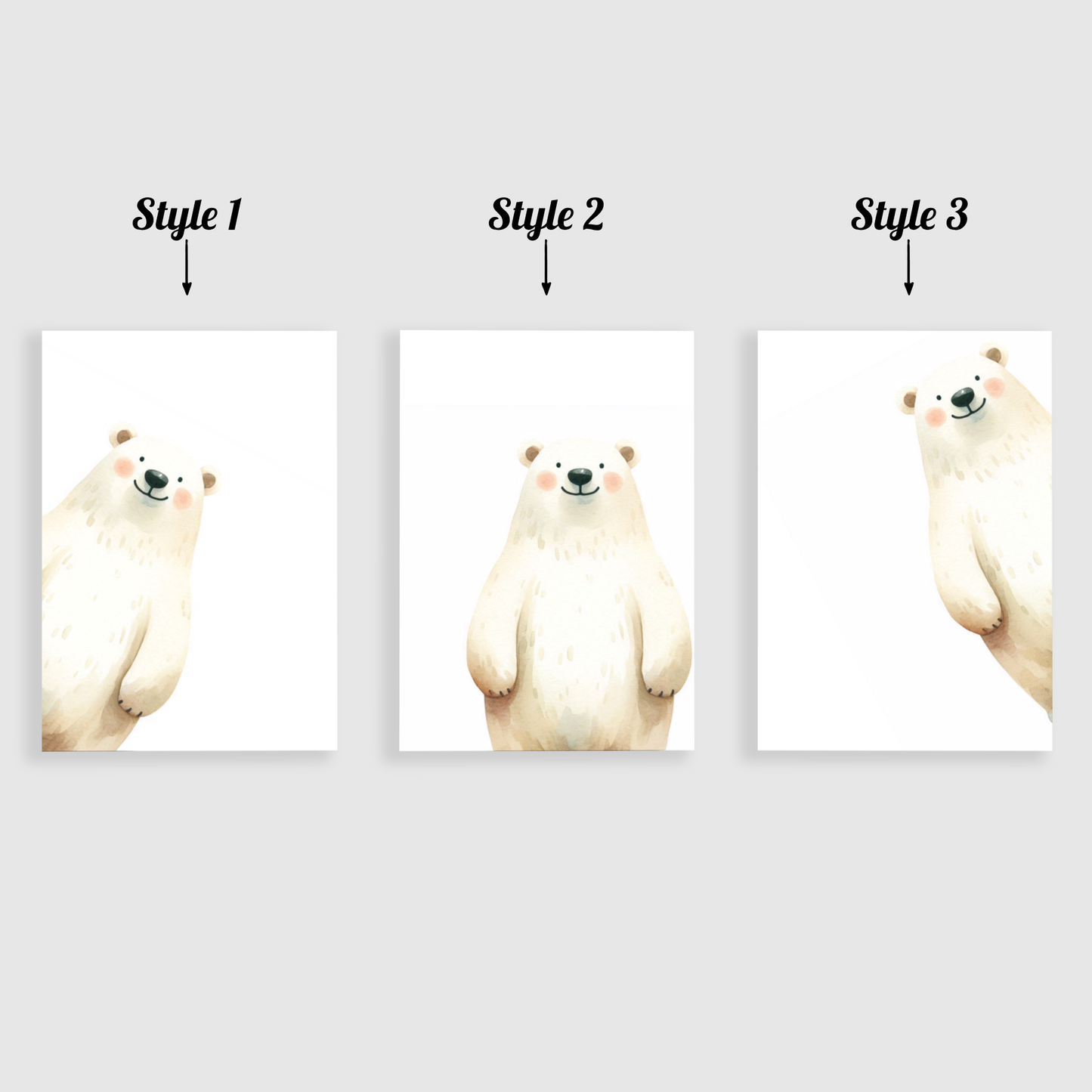 Peeking Polar Bear Print Set
