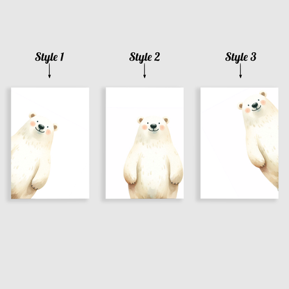 Peeking Polar Bear Print Set