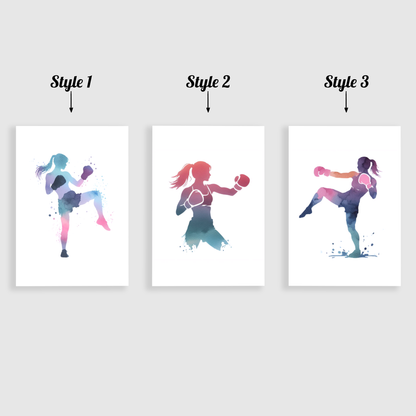 Girls Pastel Kickboxing Print Set