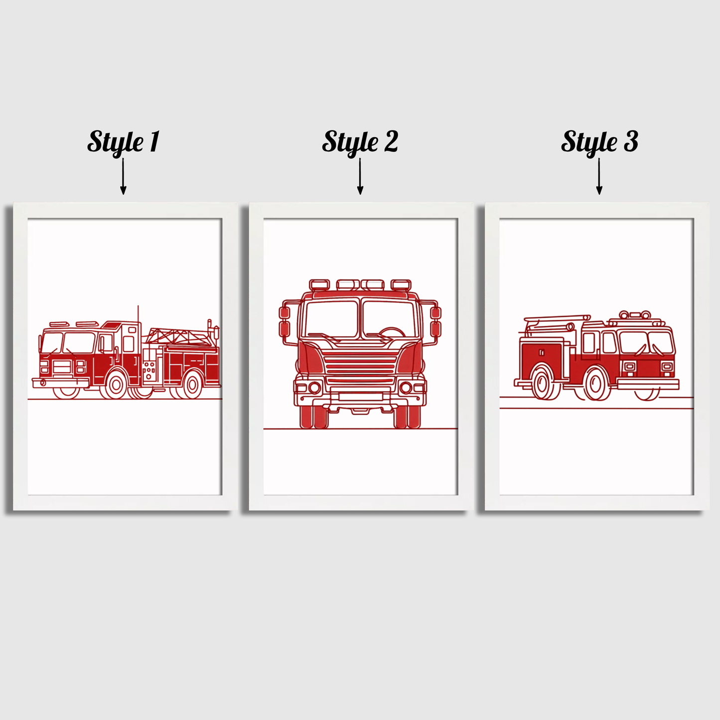 Fire Engine Print Set