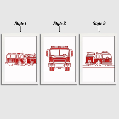 Fire Engine Print Set