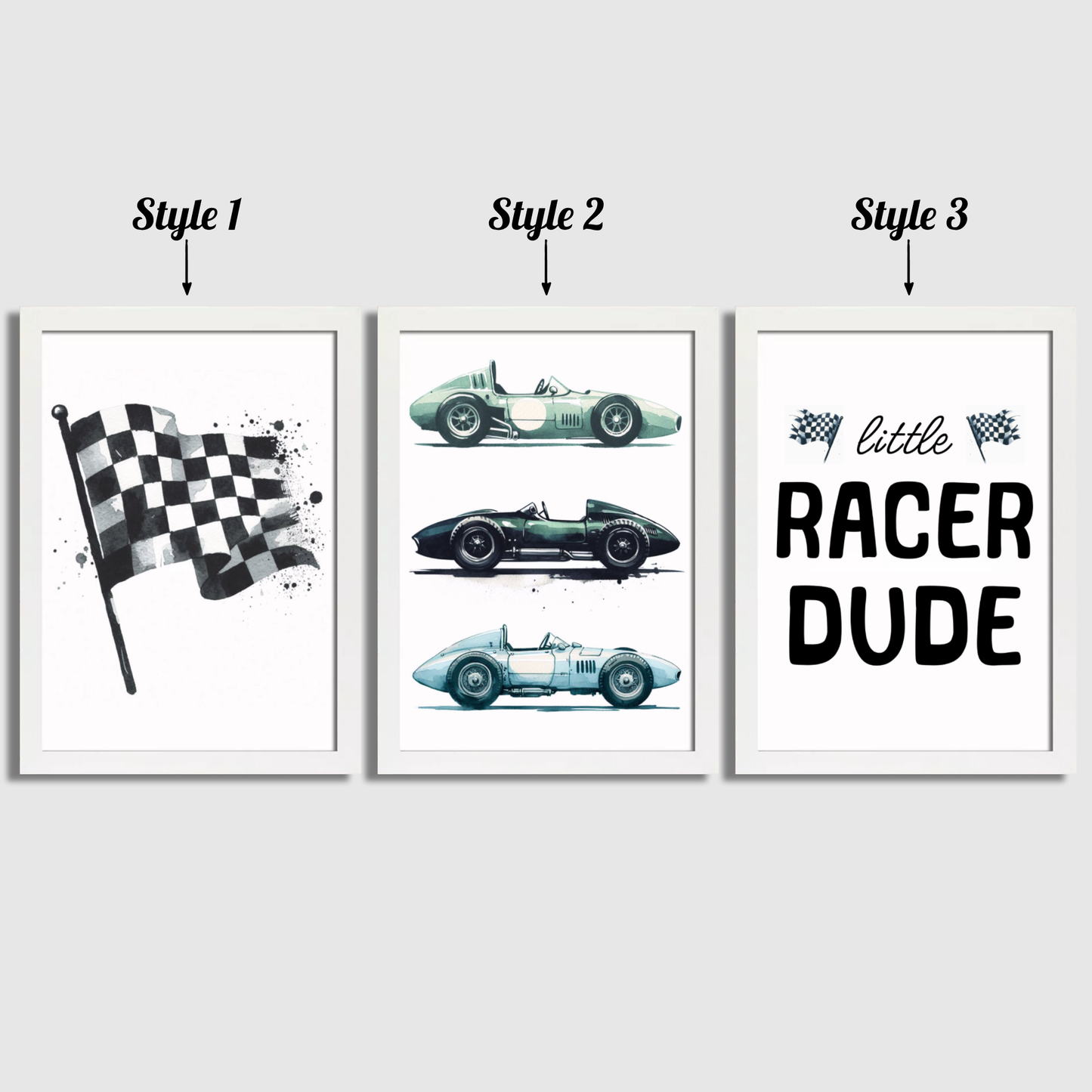 Little Racer Dude Print Set