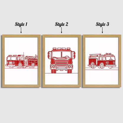 Fire Engine Print Set