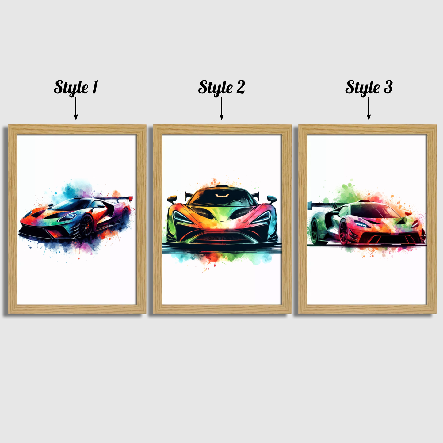 Multicoloured Car Print Set