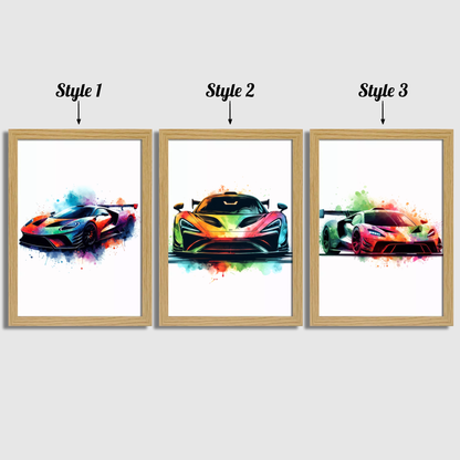 Multicoloured Car Print Set