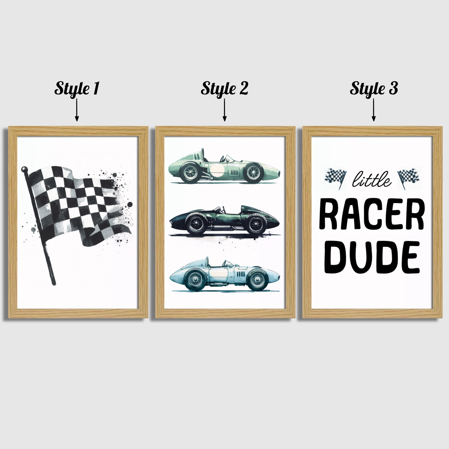 Little Racer Dude Print Set