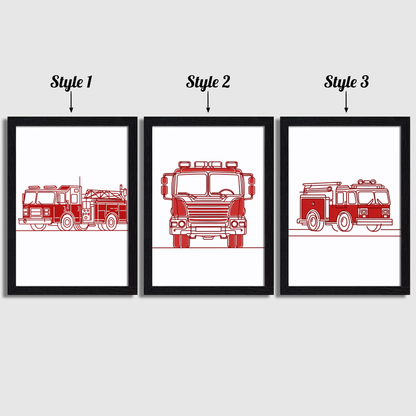 Fire Engine Print Set
