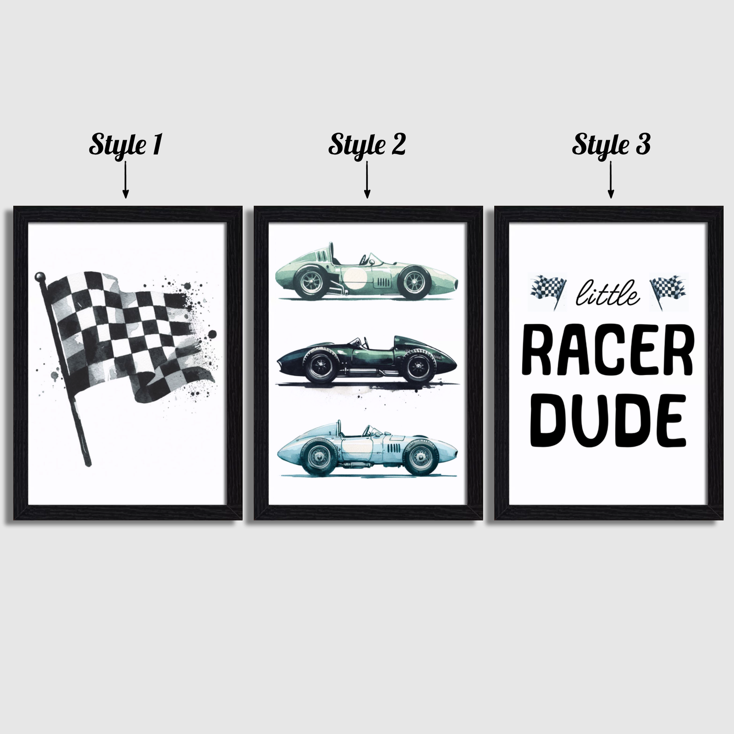 Little Racer Dude Print Set