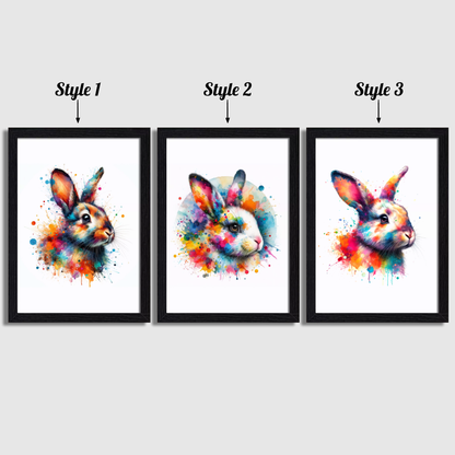 Colourful Rabbit Print Set