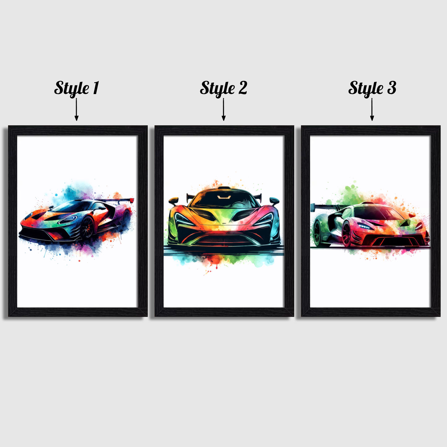 Multicoloured Car Print Set
