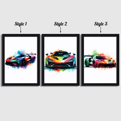 Multicoloured Car Print Set
